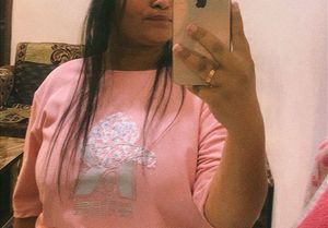 Cute Pink Graphic Tee And Short Kurti