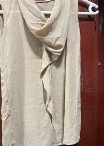 Elegant Sleeveless Beige Top