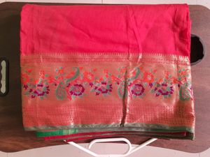 Red Cotton Saree