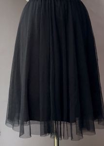 Black Tulle Midi Skirt