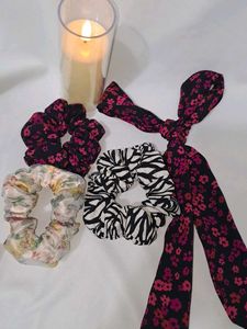 SCRUNCHIES SETS OF 3 WITH BOW TIE UP