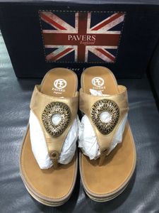 Pavers England Gold Sandals