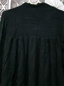 Embroidered Black Long Sleeve Top