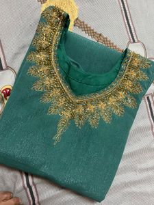 Embroidered Green Kurta