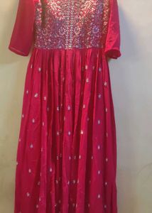 Elegant Red Embroidered Dress