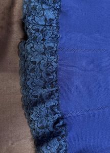 ZR Blue Ruffle Trim Tank Top Free Size