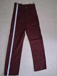 Burgundy Straight Jeans