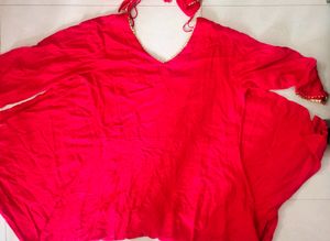 Plain Red Dress L Size Kurta