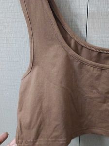 Brown Crop Tank Top