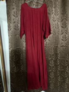 Maroon solid woven maxi top