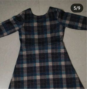 AND Brand Checked Dress👗🏁Blue And Grey ✨✨
