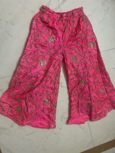 Pink Embroidered Palazzos