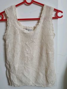 Off White Netted Top