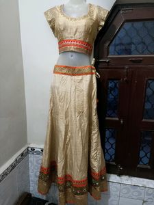 Golden Lehnga And Blouse For Sale