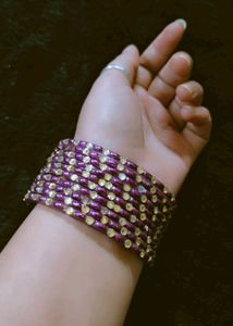 Purple &amp; Gold Bangle Set