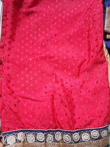Blue And Pink Gradient Saree