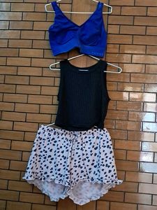 Combo Of Three  Imported Fabric Top N Short