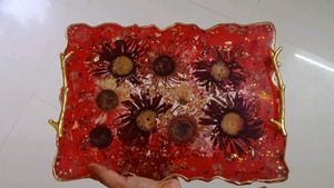 Beutiful Handmade Floral Resin Tray