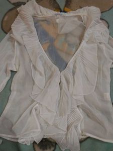 Ruffled White Blouse