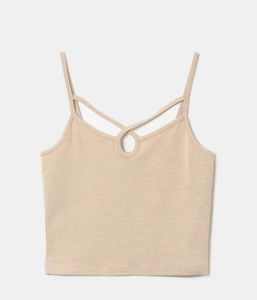 Basic Strappy Beige Crop Top