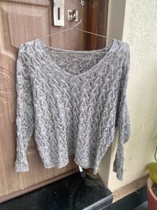 Embroidered Grey Top