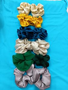 12 medium and large size Colorful Scrunchie Set