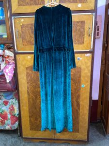 Tokyo Talkies Elegant Green Velvet Jumpsuit XL