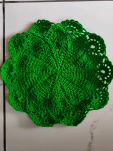 Green Crocheted Doily