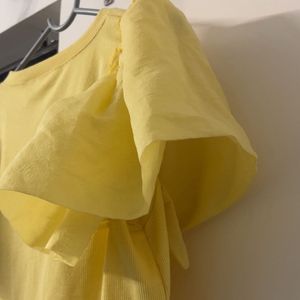 Yellow Puff Sleeve Top