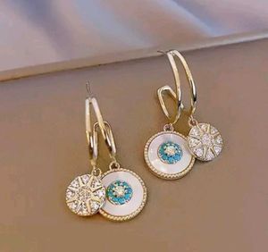 Evil Eye Gold Hoop Earrings