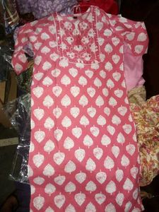 (Fresh Piece)Straight KurtaSet With Cotton Dupatta