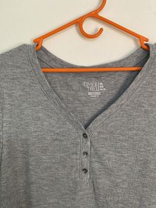 Gray Long Sleeve Top