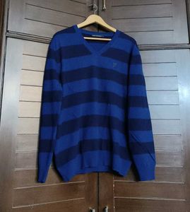 French Connection Men Striped Blue Sweater