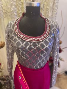 Elegant Pink ready to wear Saree