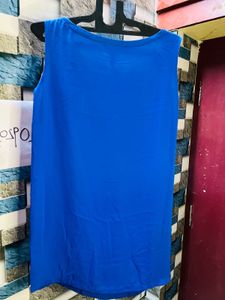 Women Blue Printed Cute Dress