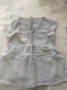 Grey Dress with Pearl Detail