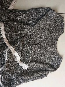 Patterned Long Sleeve Dress