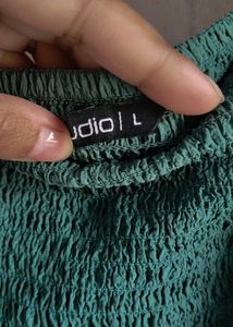 Green Tie- Mini Dress