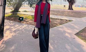 Stylish Red Knit Sweater