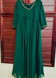 Elegant Bottle Green Dress