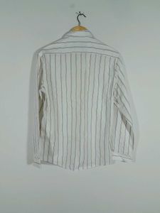 (Louis Philippe)White Stirped Shirt For Men&#39;s