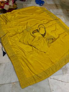 Elegant Yellow Saree with Blouse