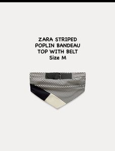 Zara striped poplin Bandeau top