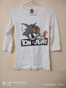 Tom And Jerry T-shirt Top With Removable  Jacket