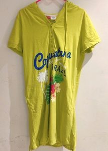 Neon mid-length hoodie dress, Size- 40/42(M/L)