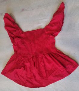 Red Ruffled Top