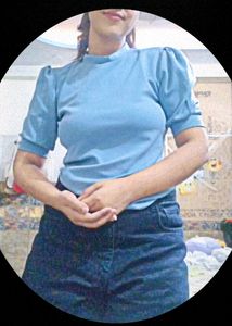Round Neck Top In Louis Blue Colour