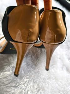 Nude &amp; Black Stiletto Heels