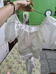 Stylish White Style Back Top