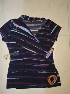 Striped V-Neck Top